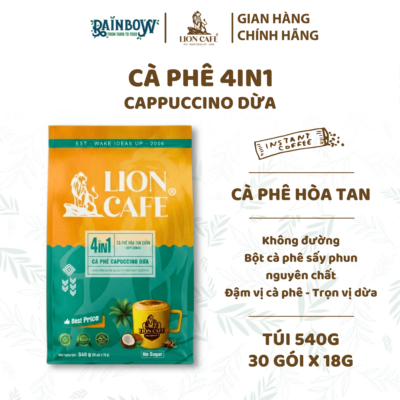 instant coffee 4in1 coconut cappuccino LION CAFE 540g